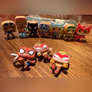 Funko Pop Disney Marvel Avengers Holiday Gingerbread Men Mini Figures Lot Of 10